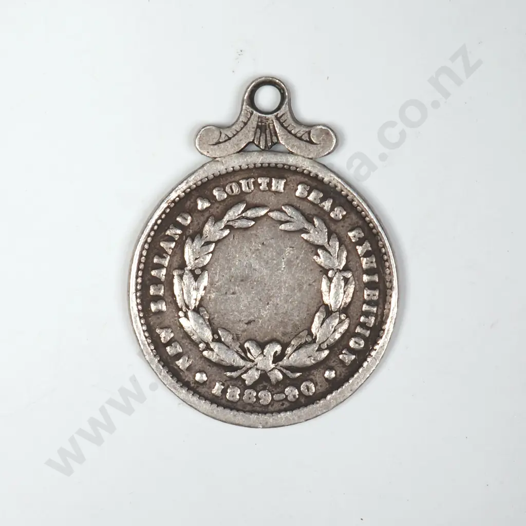 1889 New Zealand South Seas Silver Medal Image 1++