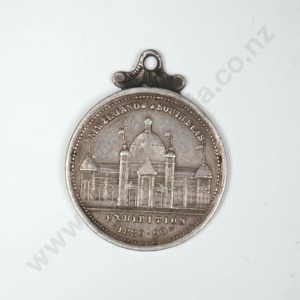 1889 New Zealand South Seas Exhibition Silver Medalete Image 1++