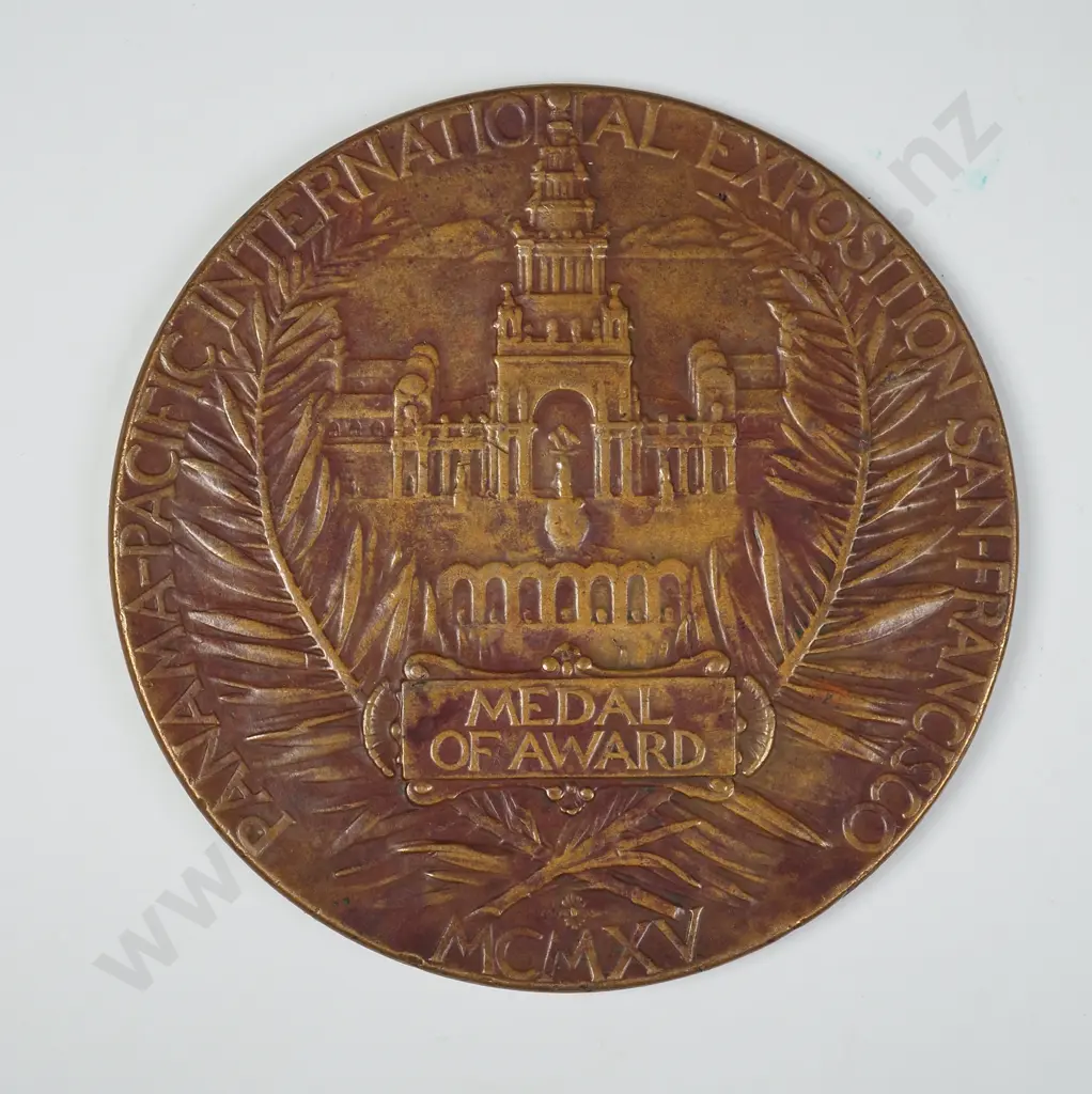 Huge Bronze Panama-Pacific International Exposition Award Medal, Held In San Francisco In 1915. Image 1++