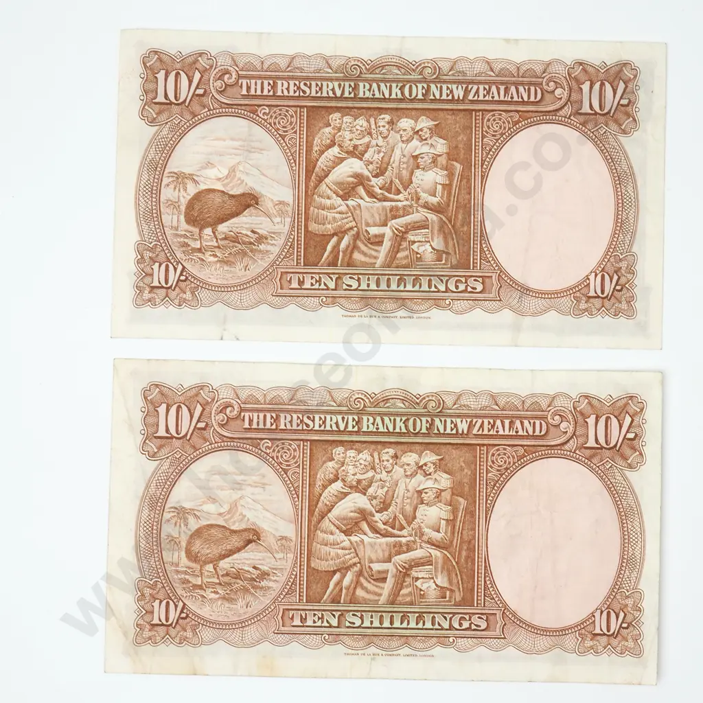 Two Fleming Ten Shilling Banknotes  Image 1++
