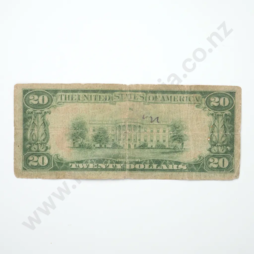 1929 United States of America Twenty Dollar Banknote - Hartford National Bank & Trust Company Image 1++