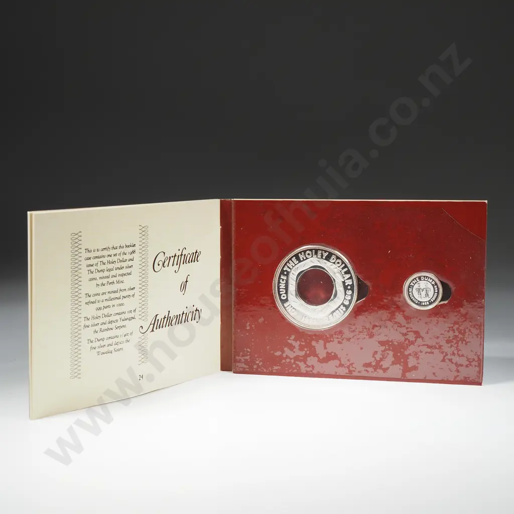 1988 Holy Dollar & The Dump Australian Coin Set 1.25 OZ Silver Image 1++