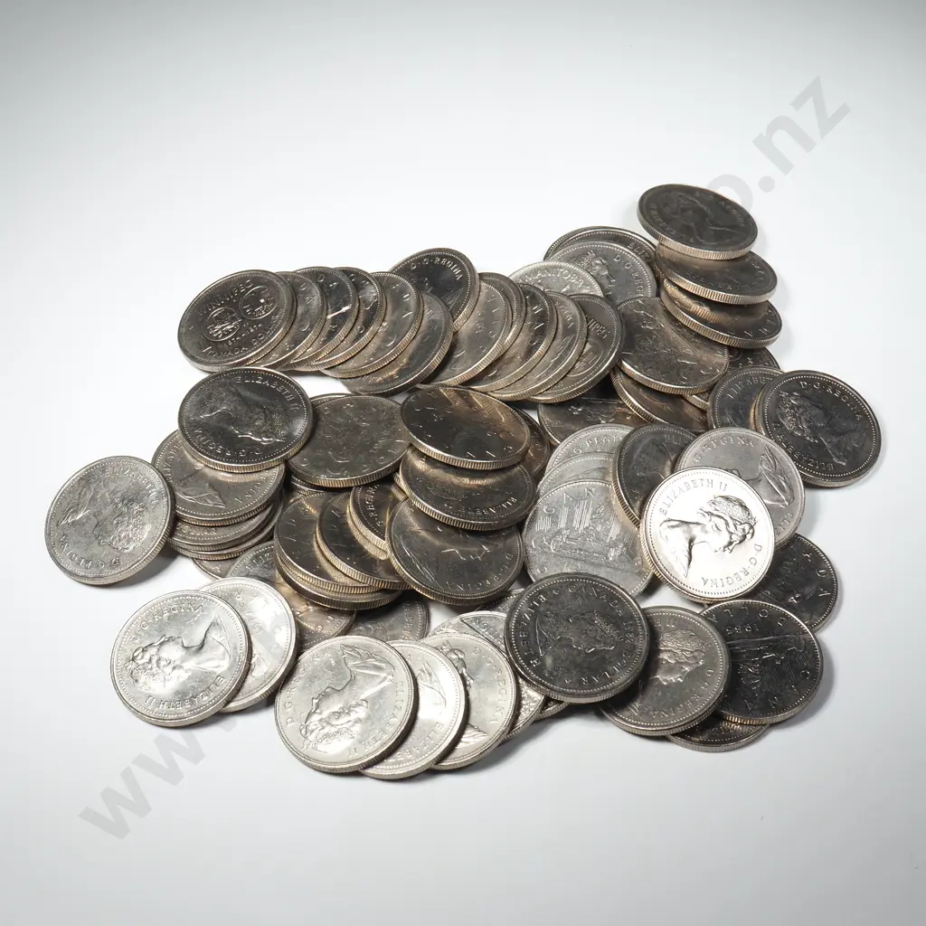66 Canadian One Dollar Coins  Image 1++