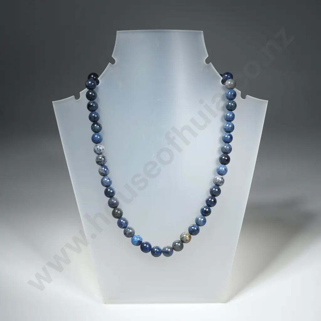 Beaded Lapis Lazuli Necklace Image 1++