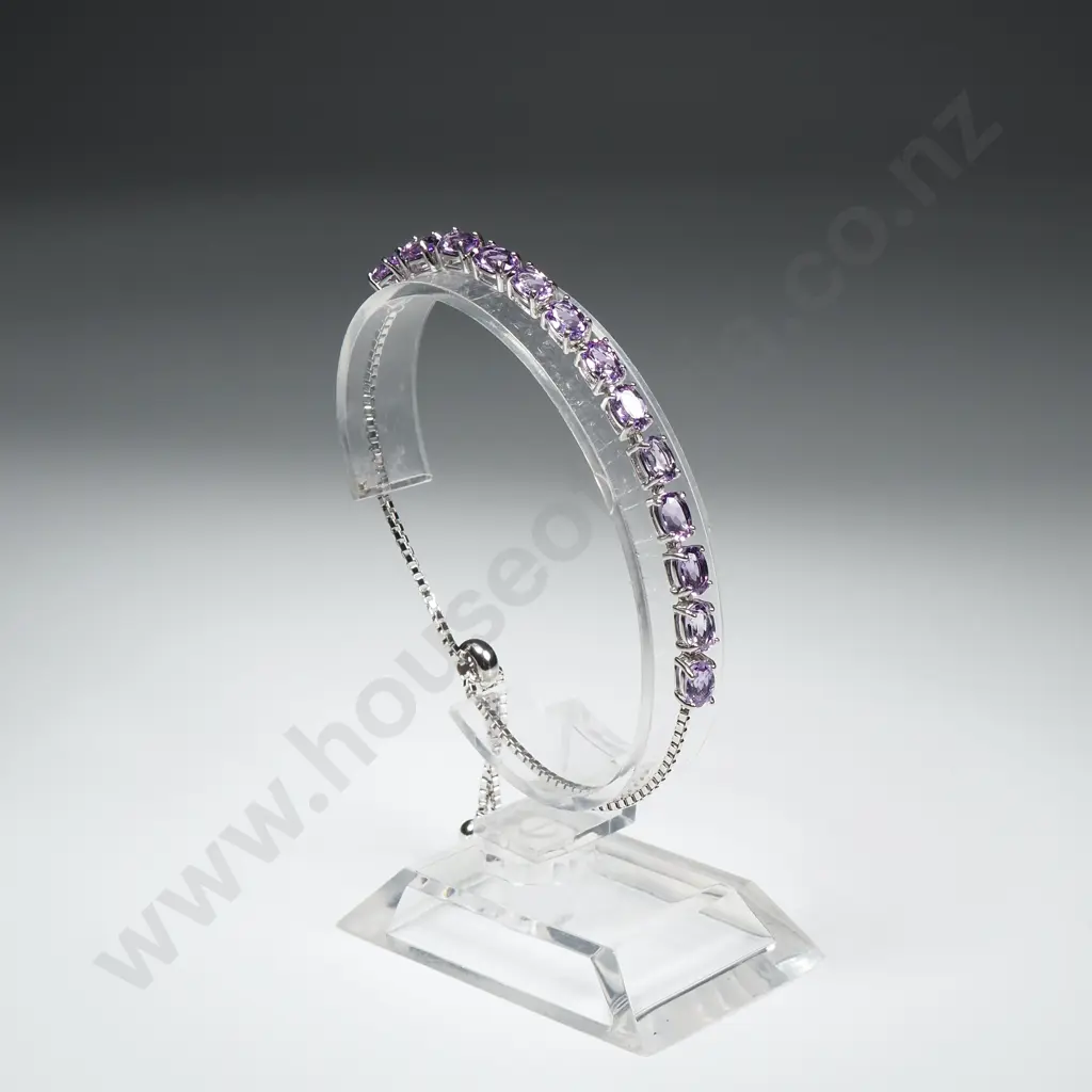 Sterling Silver Amethyst Bracelet Image 1++