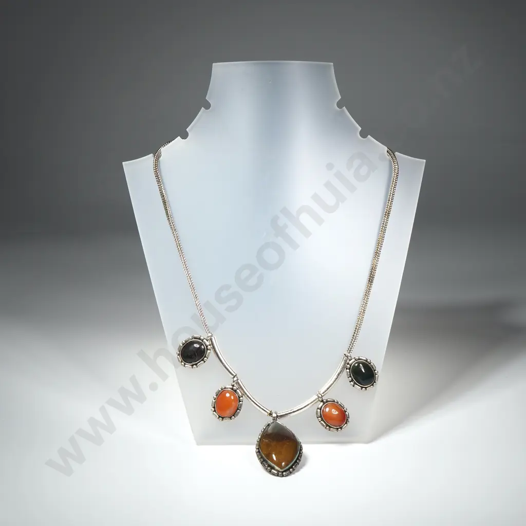 Tibetan Tribal Style Necklace W/ Gemstones Image 1++