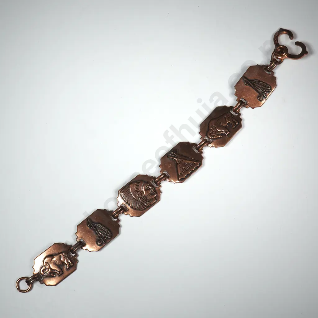 Copper American Indian Themed Bracelet Image 1++