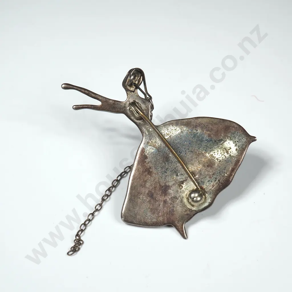 Sterling Silver Paua Shell Dancing Brooch Image 1++