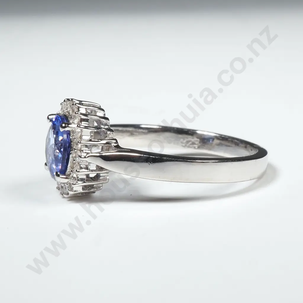 Sterling Silver Diamond & Tanzanite Ring Image 1++