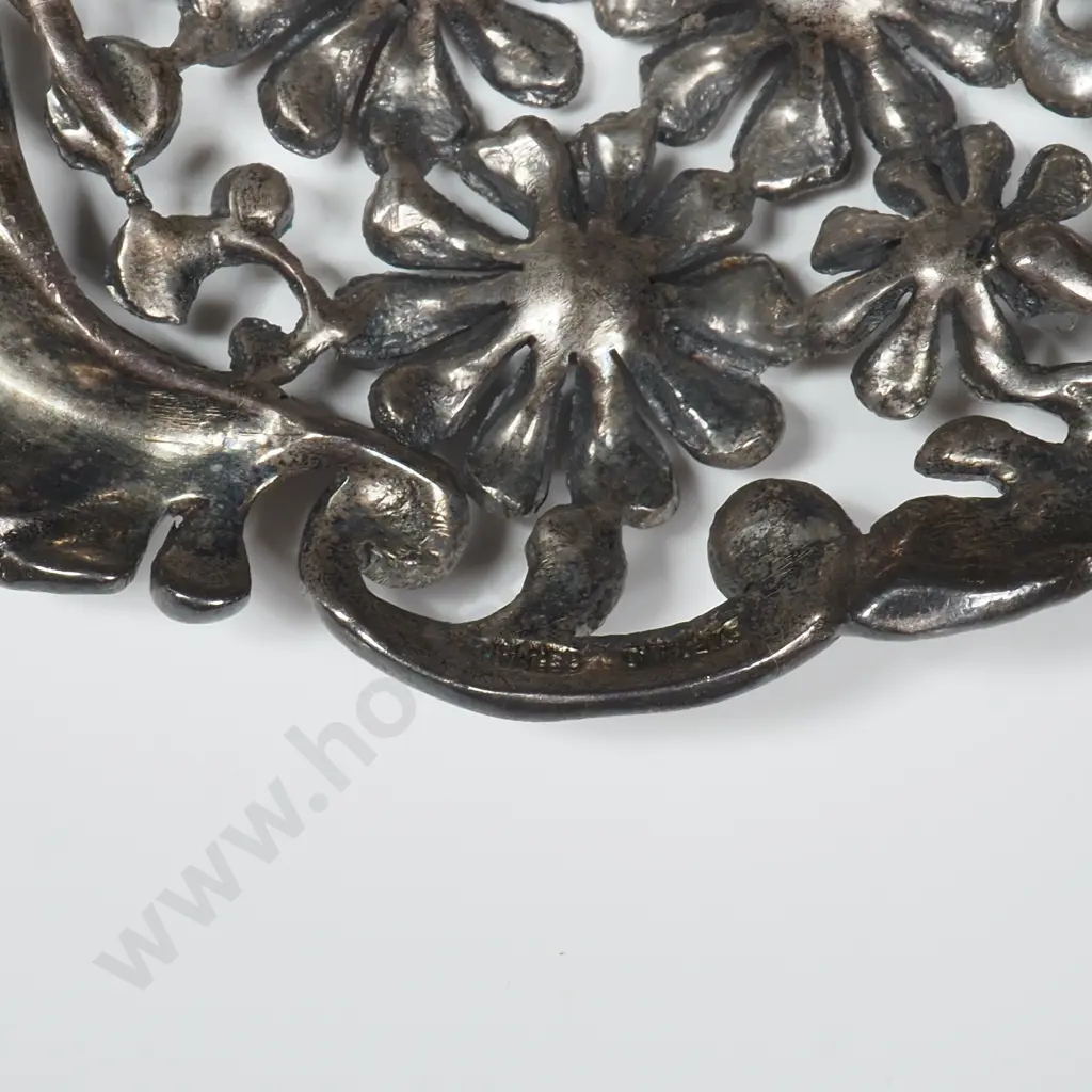 Huge Vintage Sterling Silver And Marcasite Brooch Image 1++