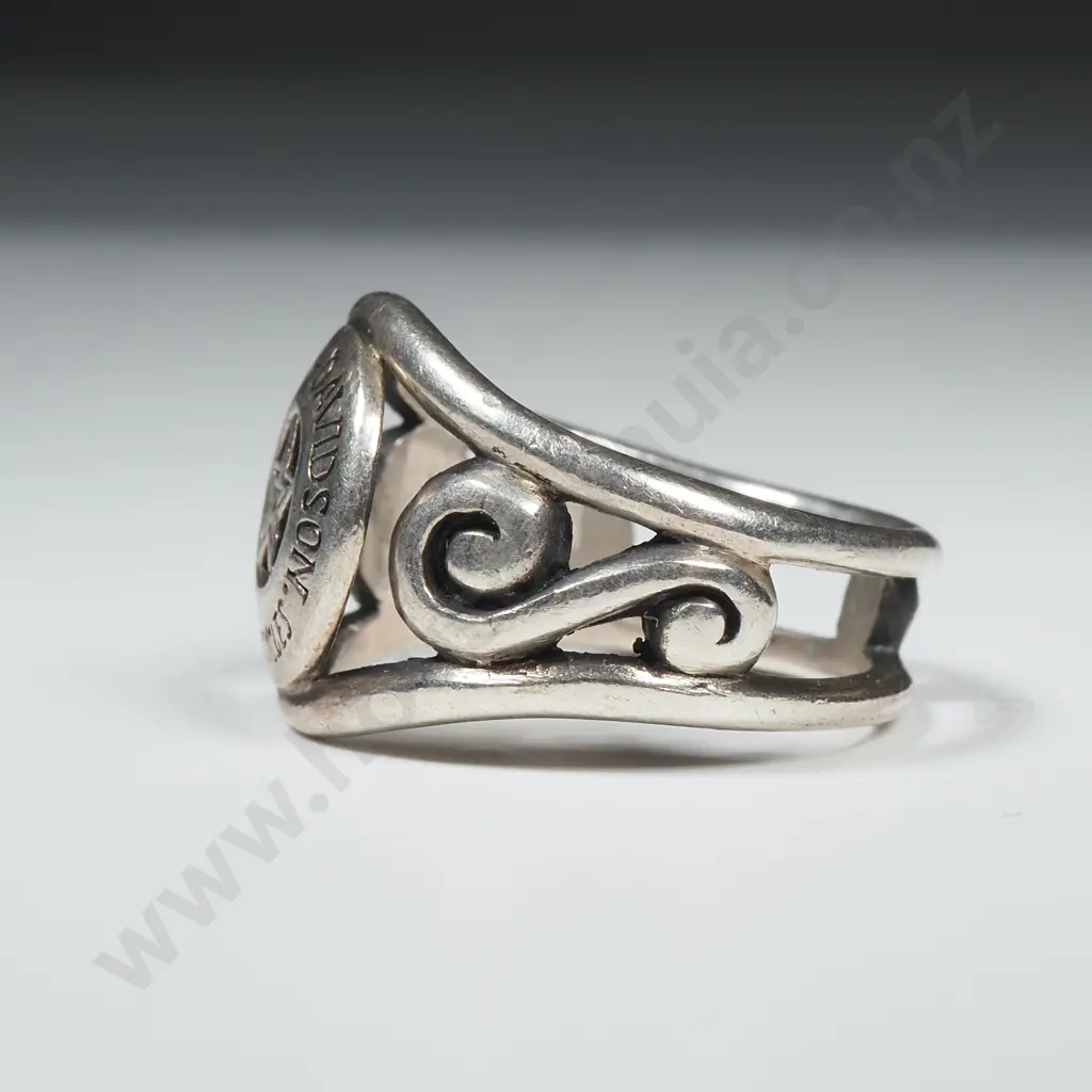 Vintage Sterling Silver Harley Davidson Ring Image 1++