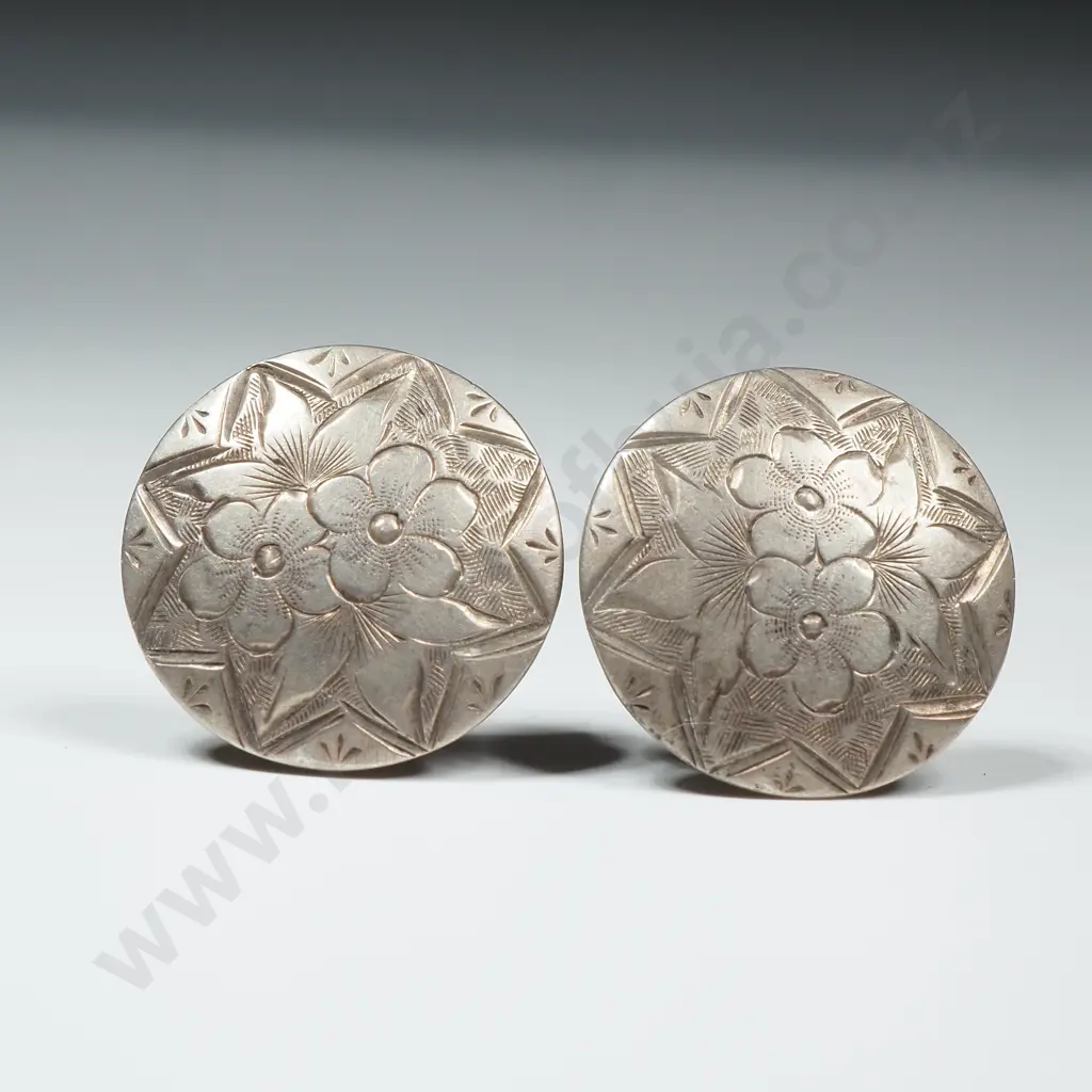 Two Sterling Silver Buttons  Image 1++
