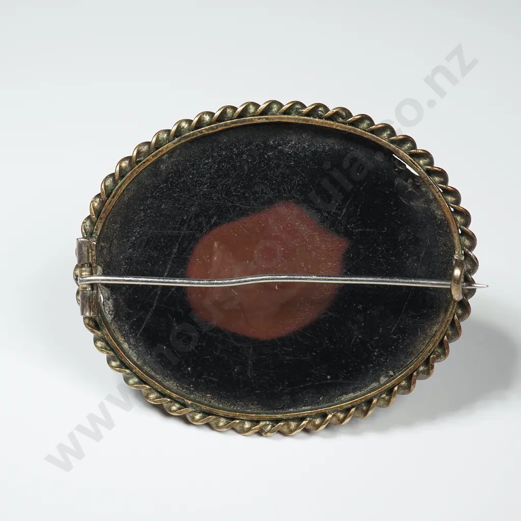 Antique Painted Flower Brooch Image 1++