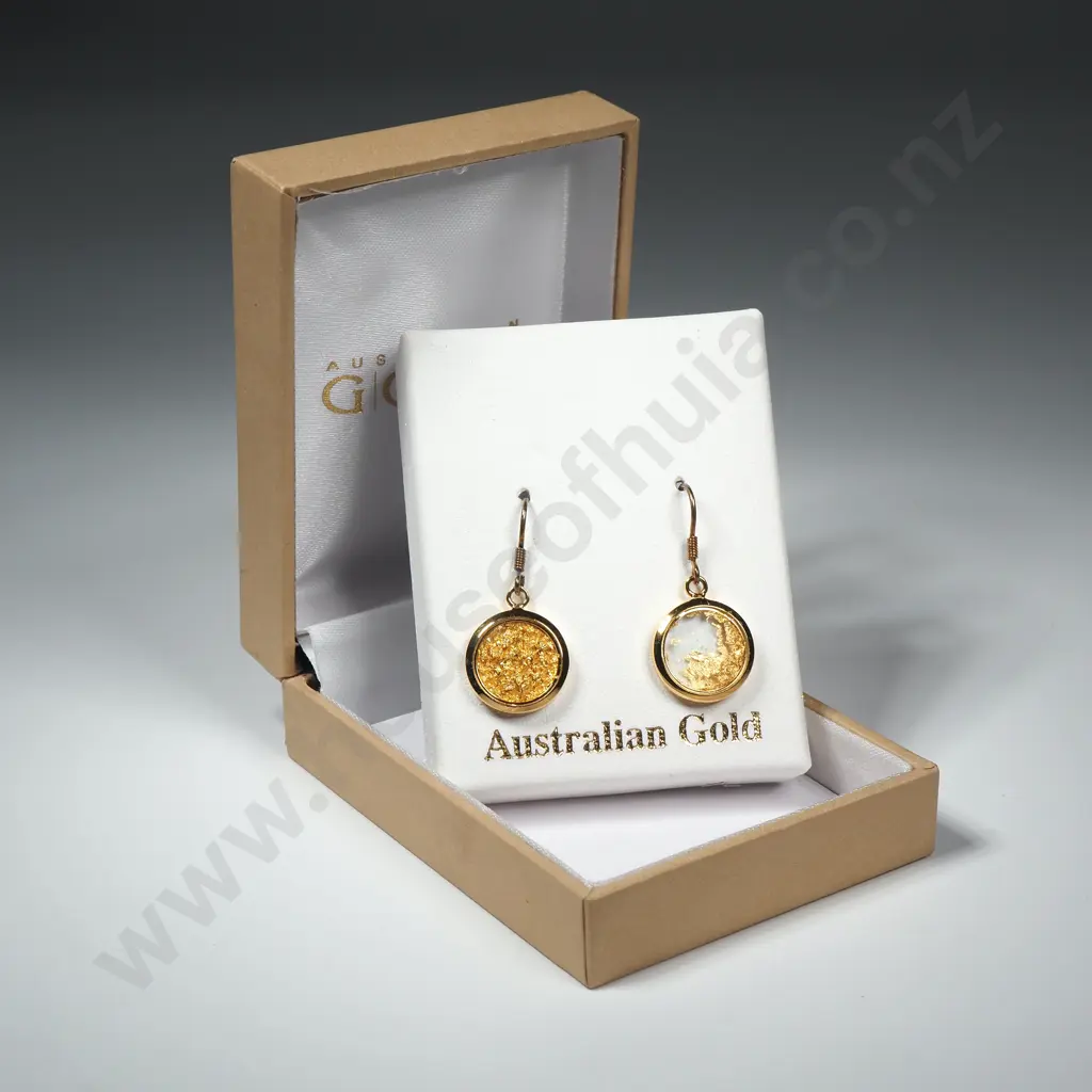 Gilt Earrings w Australian Gold Flakes inside Image 1++