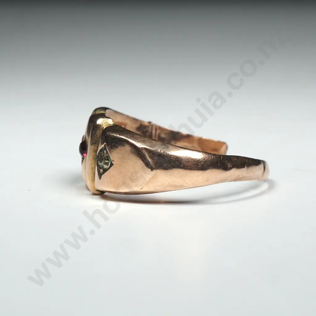 Antique 9ct Gold Buckle Ring A/F Image 1++