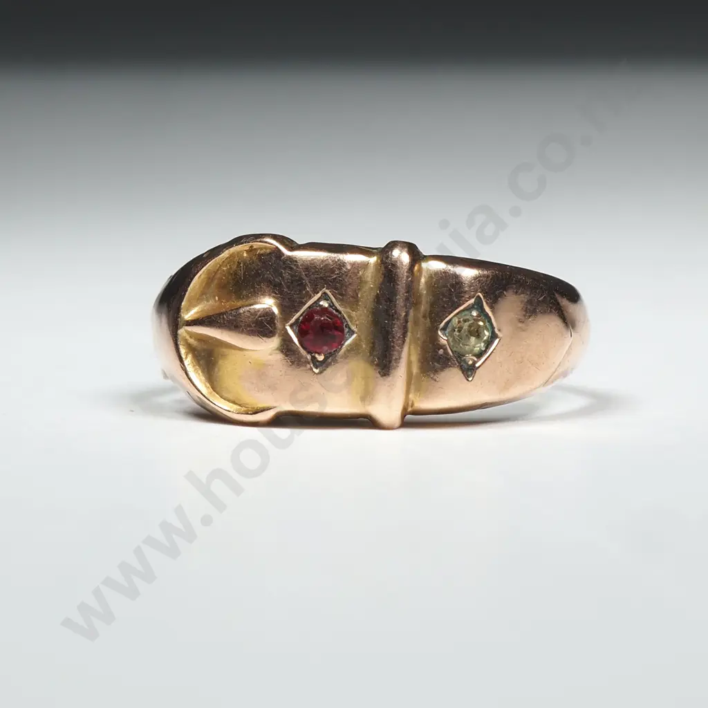 Antique 9ct Gold Buckle Ring A/F Image 1++