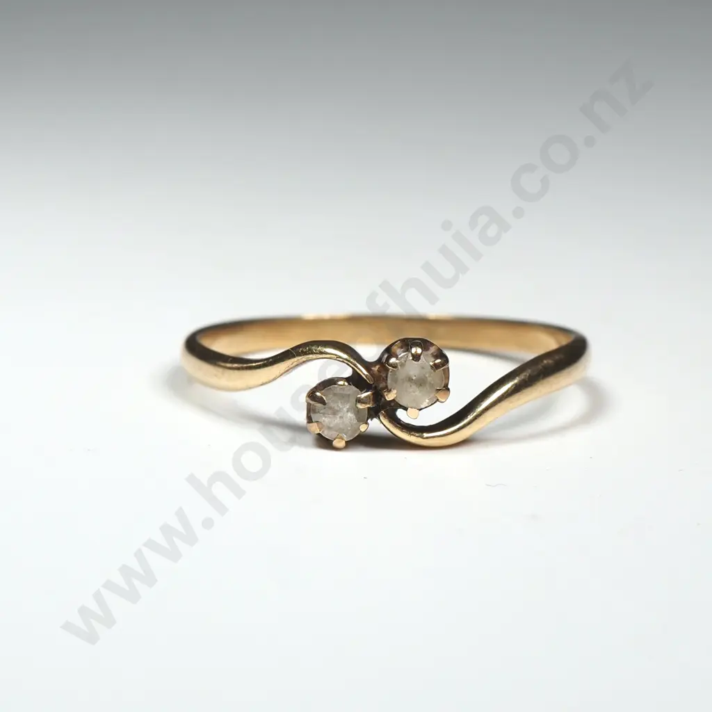 9ct Gold Two Stone Ring Image 1++