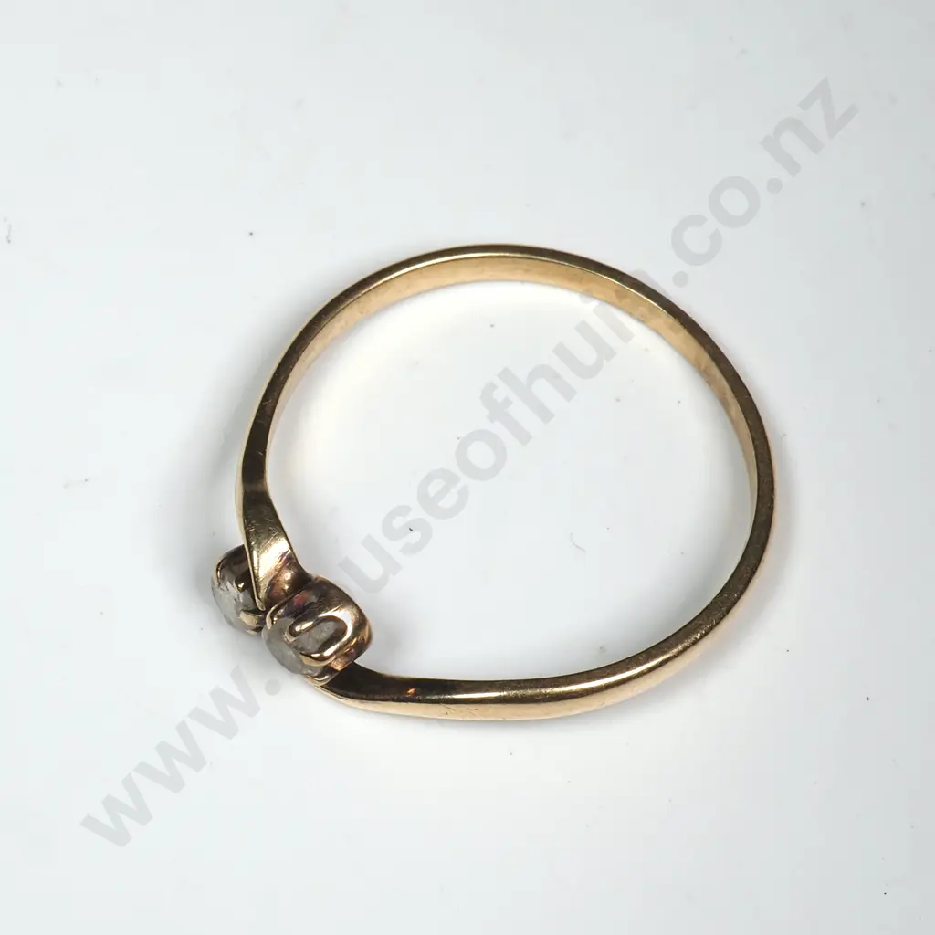 9ct Gold Two Stone Ring Image 1++