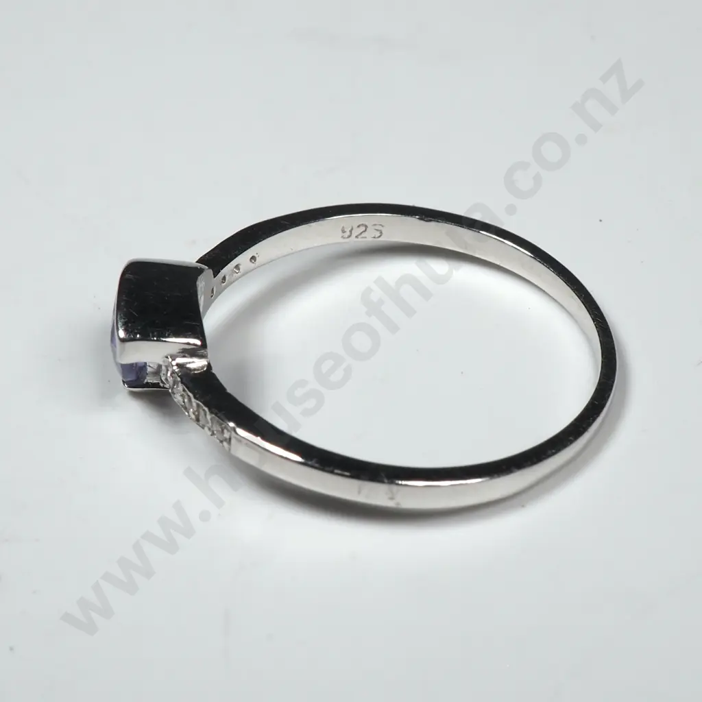 Sterling Silver Diamond & Tanzanite Ring Image 1++