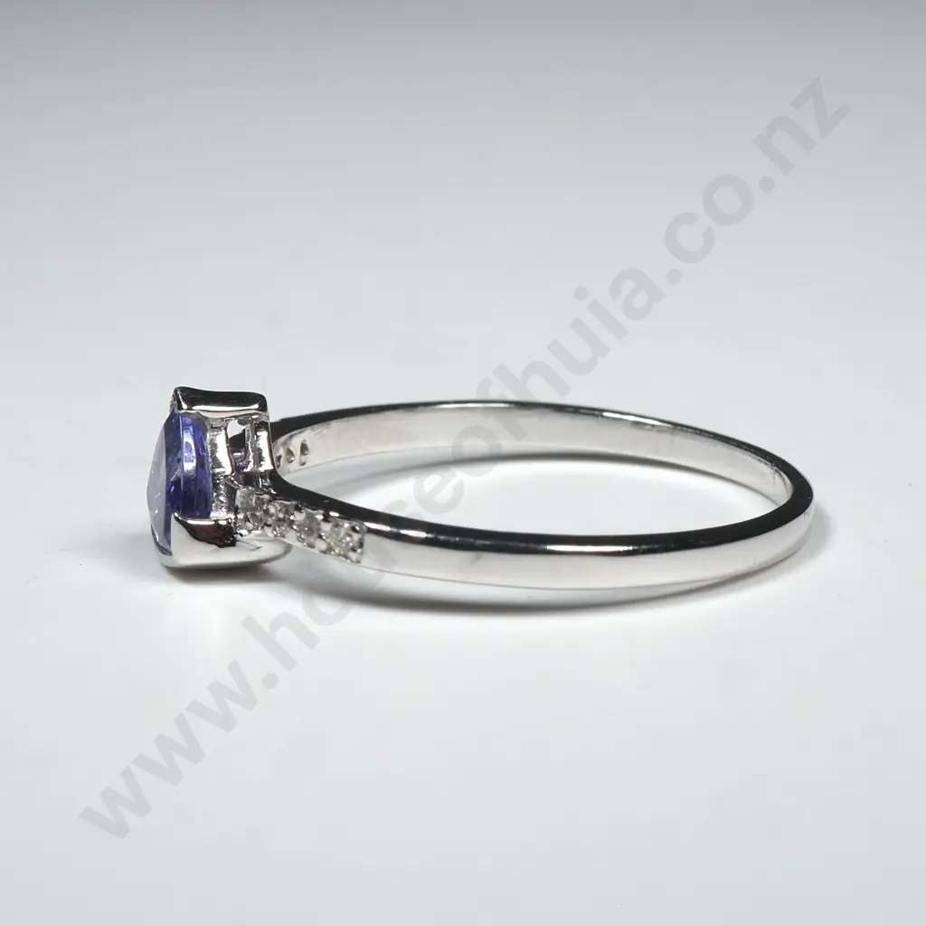 Sterling Silver Diamond & Tanzanite Ring Image 1++