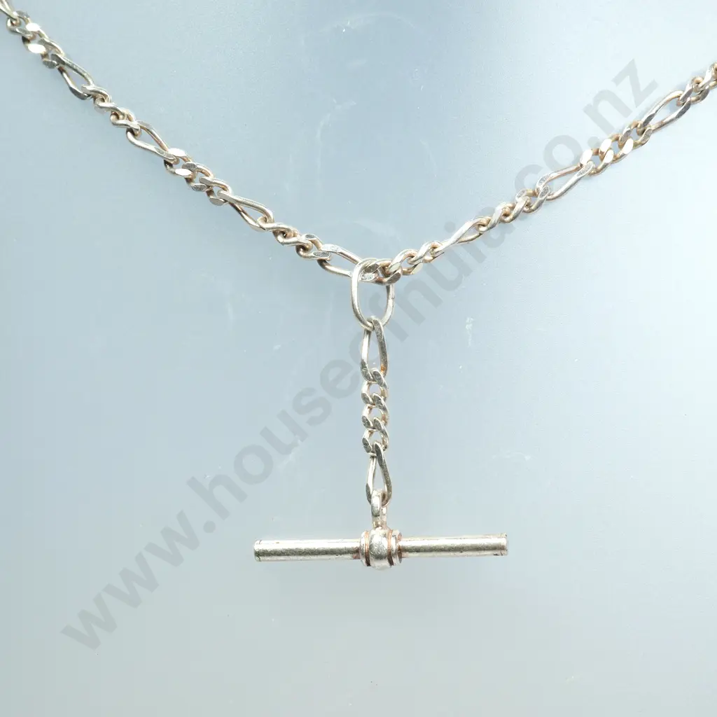 Modern Sterling Silver Fob Chain Image 1++