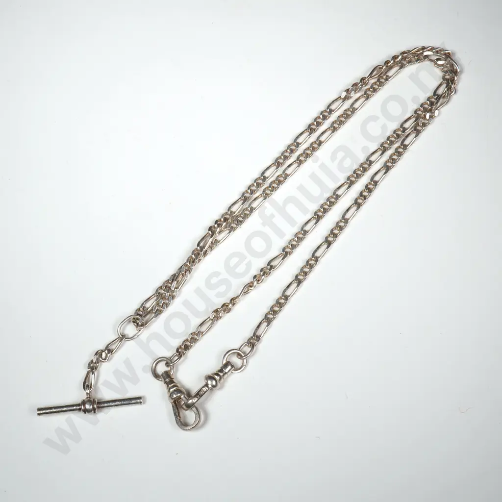 Modern Sterling Silver Fob Chain Image 1++