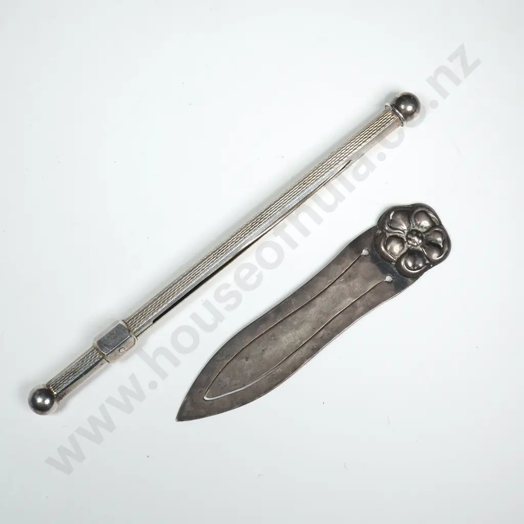 Silver Bookmark 830 & A Silver Plate Telescopic Swivel Stick Image 1++