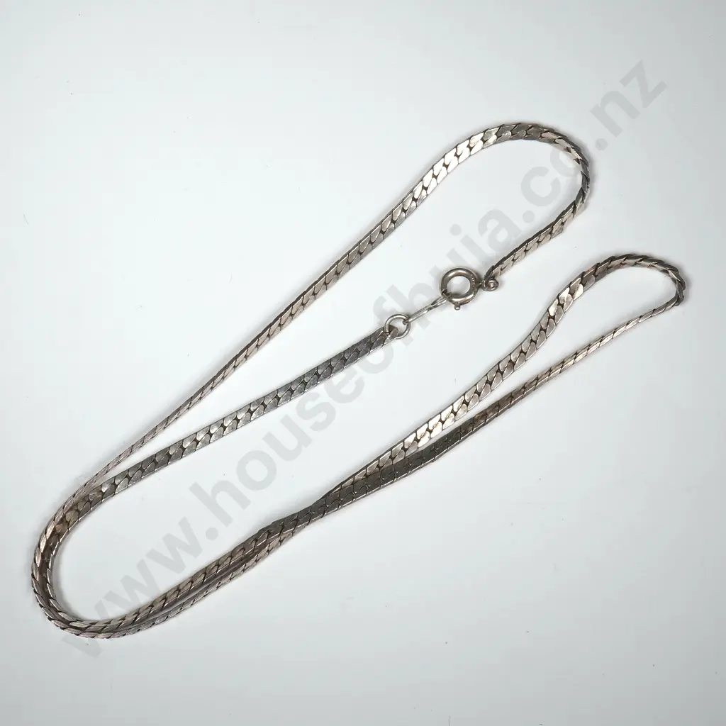 Sterling Silver Flat Link Chain Image 1++