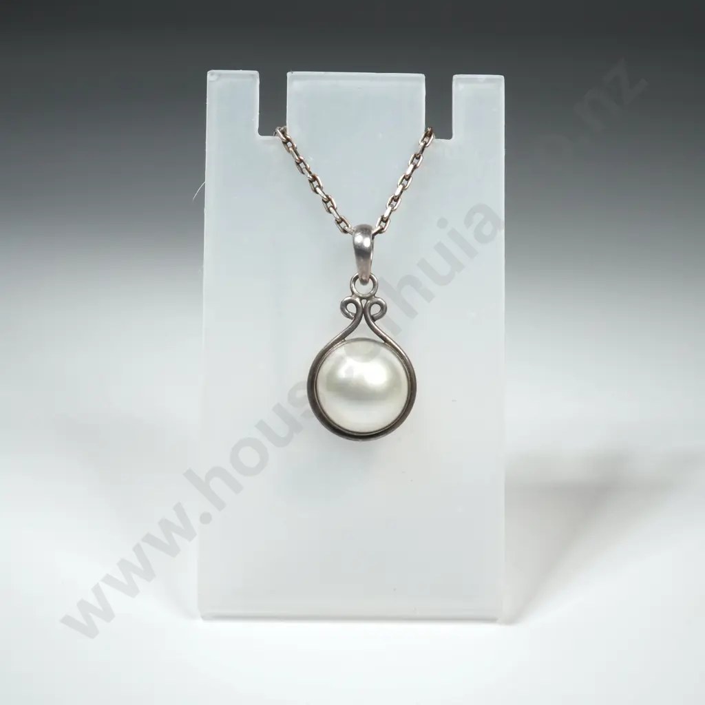 Modern Sterling Silver Pendant on Sterling Silver Chain Image 1++
