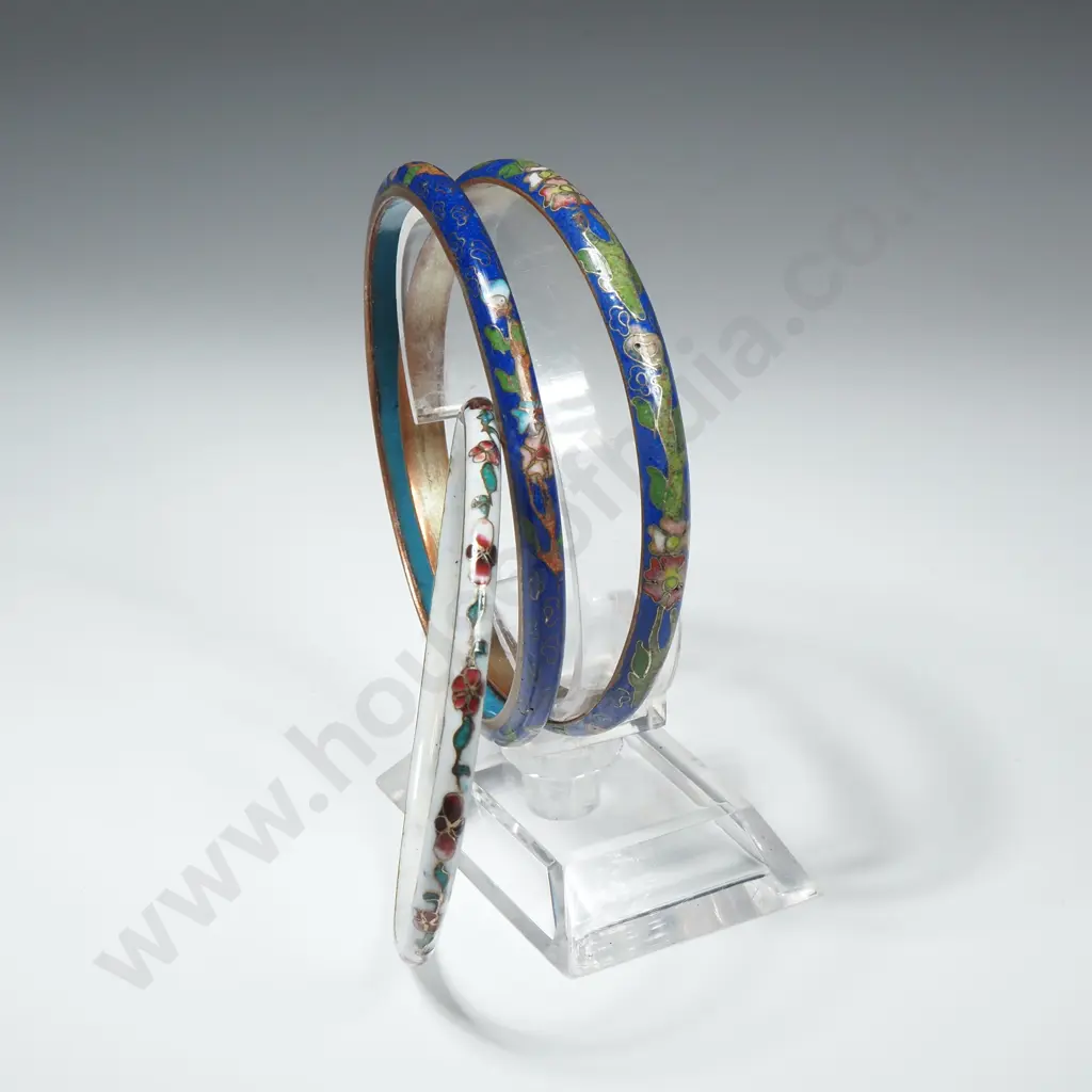 Three Vintage Cloisonné Bangles Image 1++
