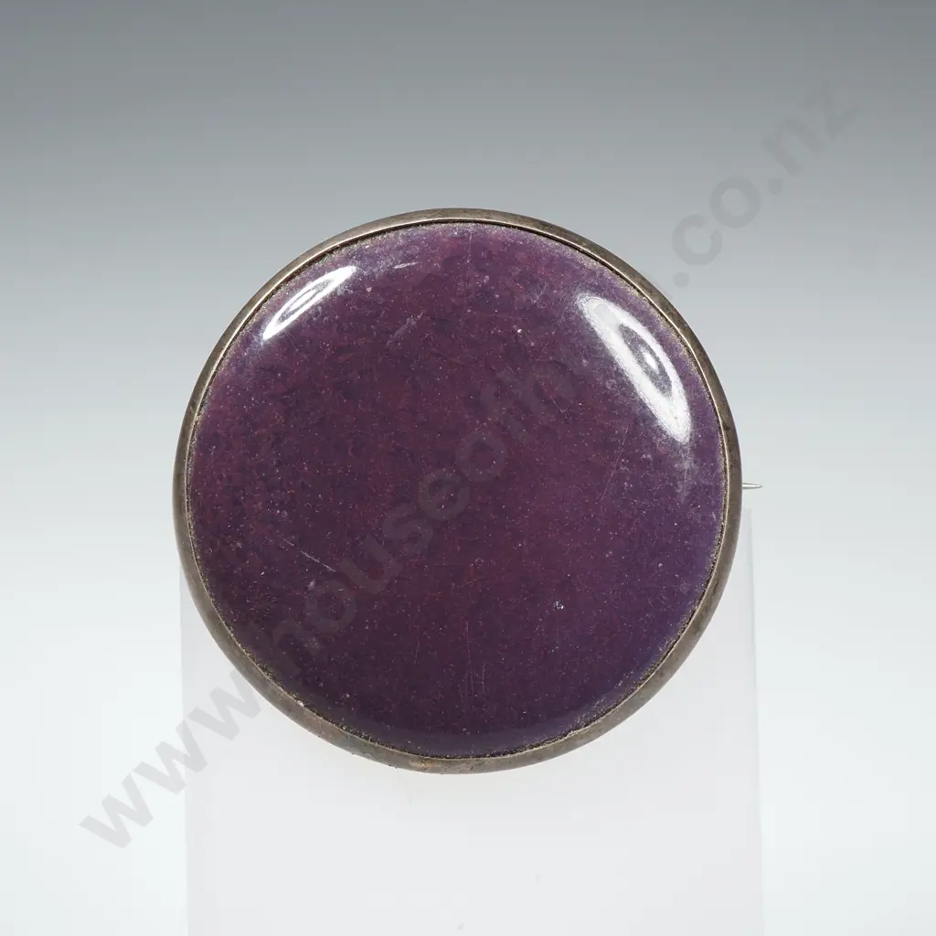 Silver & Purple Ceramic Brooch Image 1++