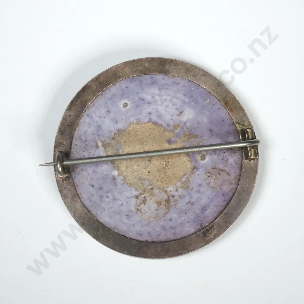 Silver & Purple Ceramic Brooch Image 1++
