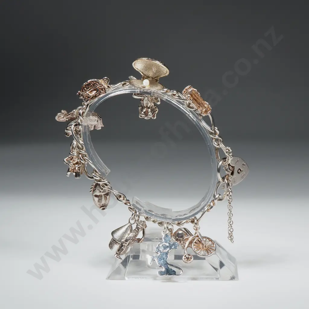 Modern Sterling Silver Charm Bracelet Image 1++