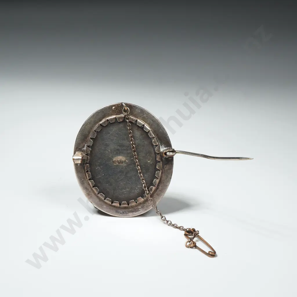 Sterling Silver Painted Woman Brooch Image 1++