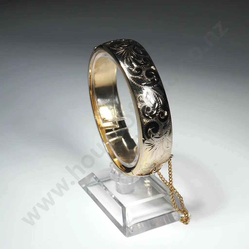 Vintage Gold Clad EPNS Snap Bangle Image 1++