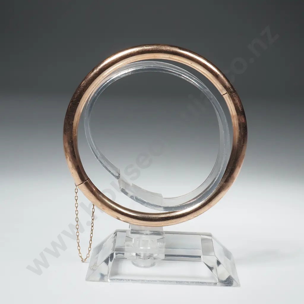 Vintage 9ct Gold Silver Lined Snap Bangle Image 1++