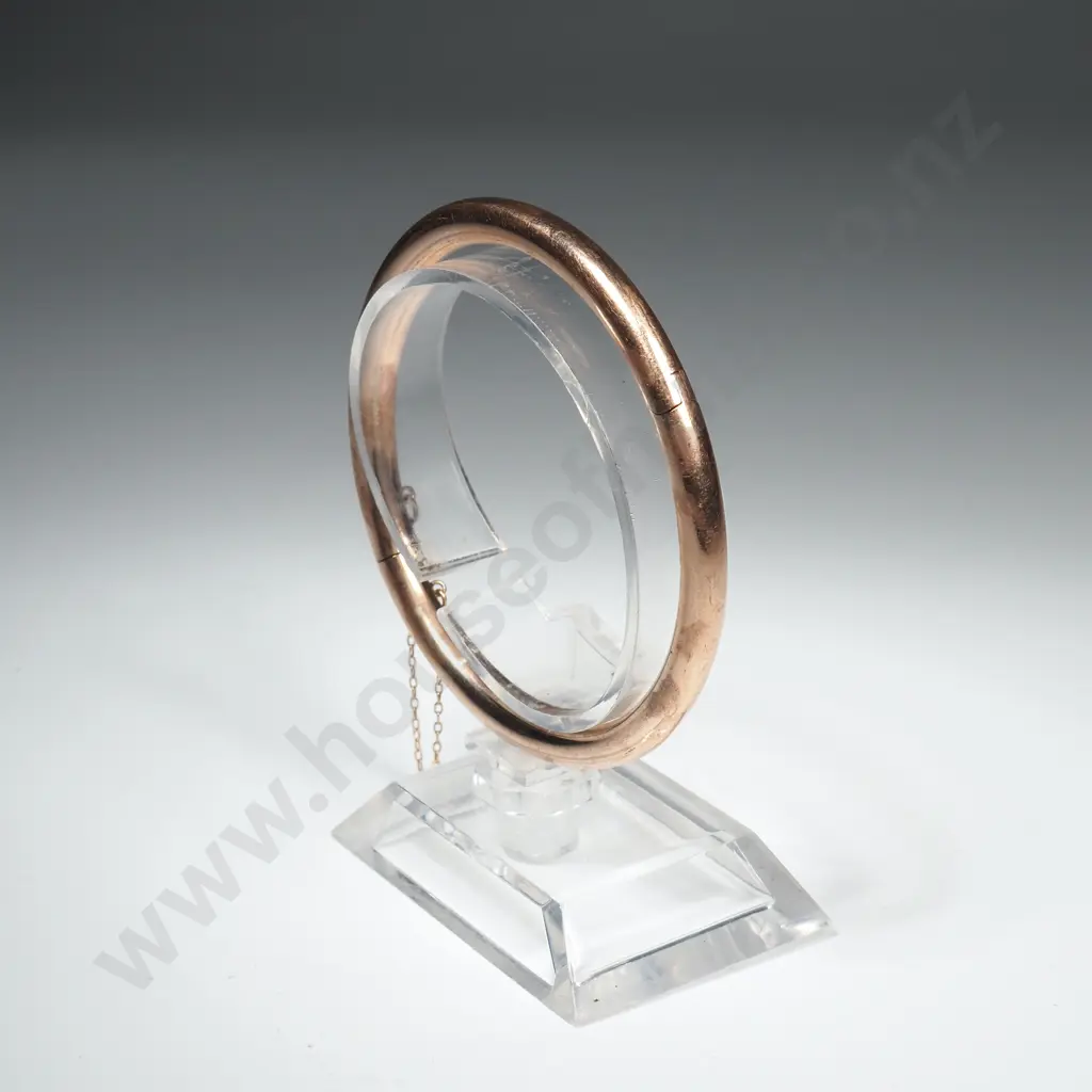Vintage 9ct Gold Silver Lined Snap Bangle Image 1++