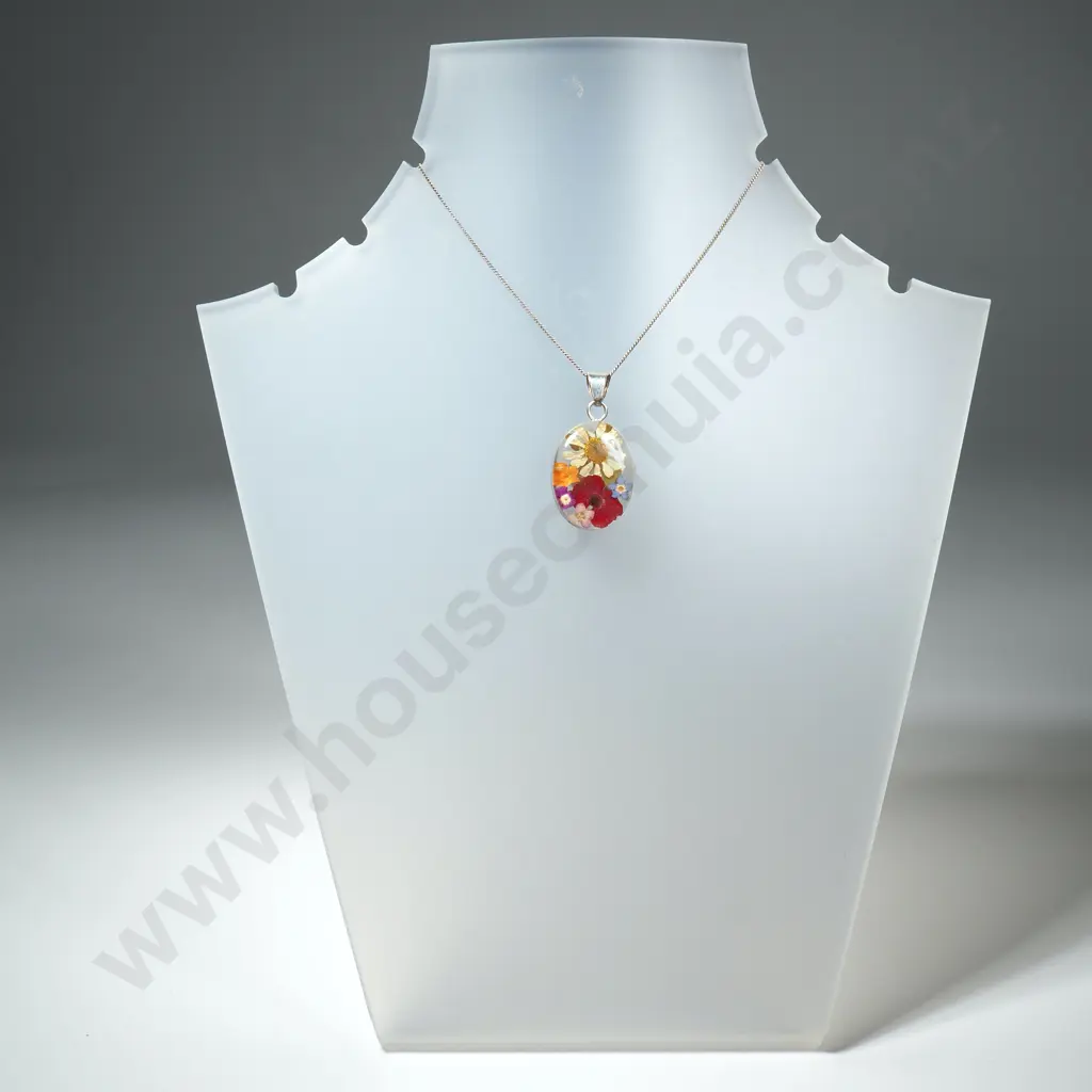 Modern Sterling Silver Flower Pendant With Sterling Silver Chain Image 1++