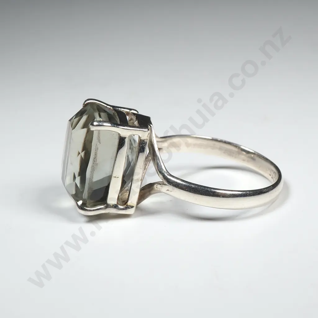 Sterling Silver Green Amethyst Ring Image 1++