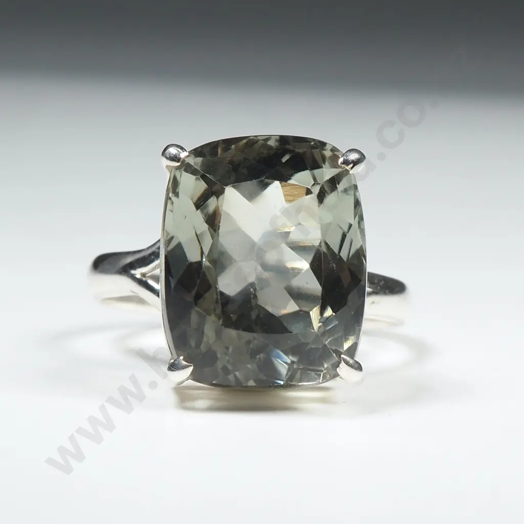 Sterling Silver Green Amethyst Ring Image 1++
