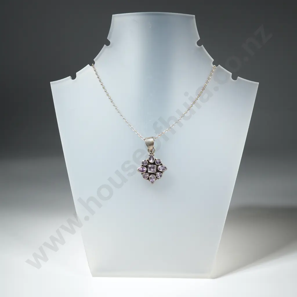 Sterling Silver Purple Stone Pendant Image 1++