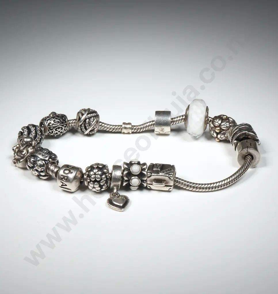 Sterling Silver Pandora Charm Bracelet Image 1++