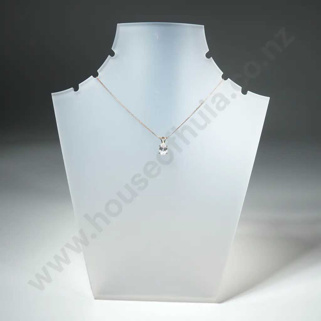 Modern Sterling Silver Stone Set Pendant With Sterling Silver Chain Image 1++