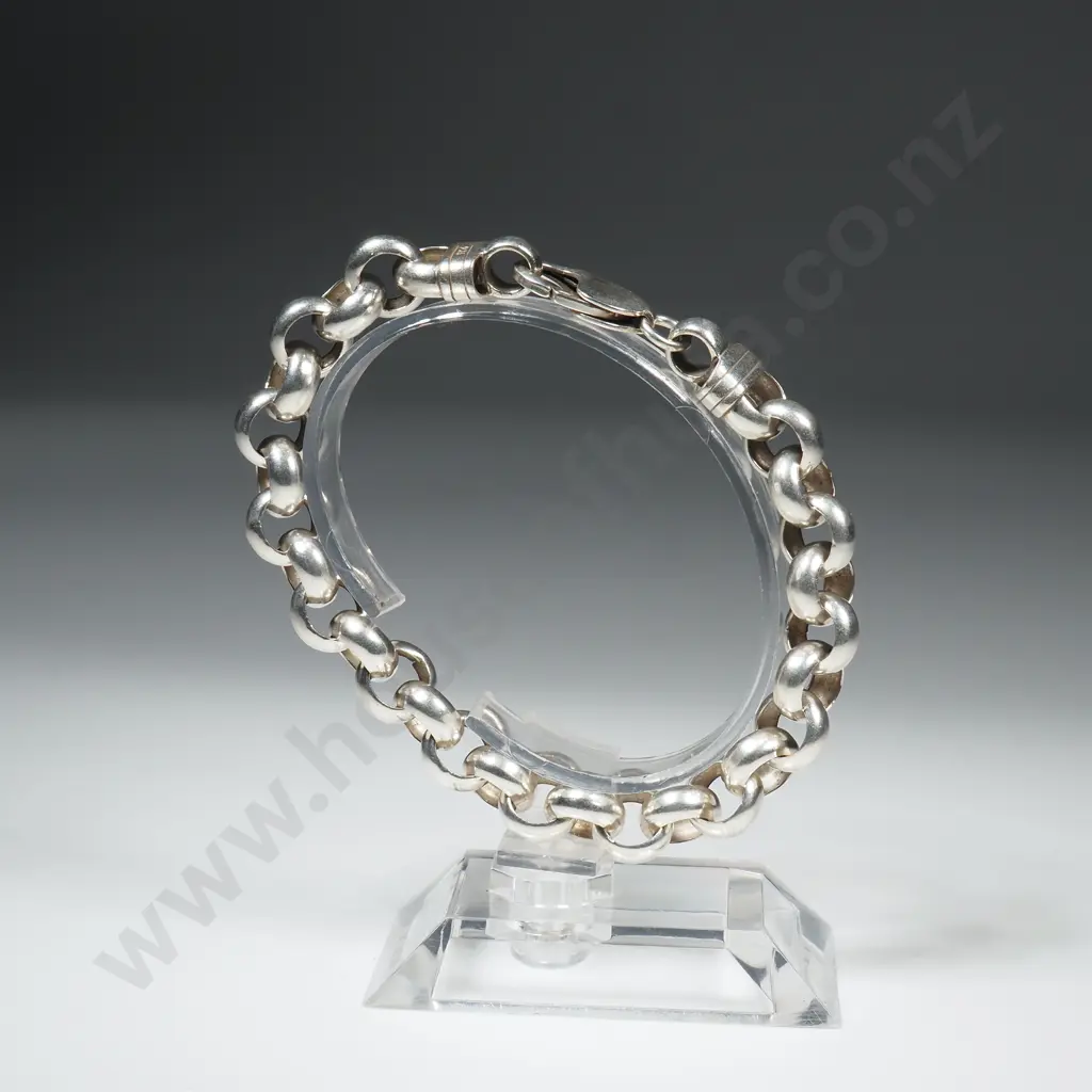 Modern Sterling Silver Belcher Link Bracelet Image 1++