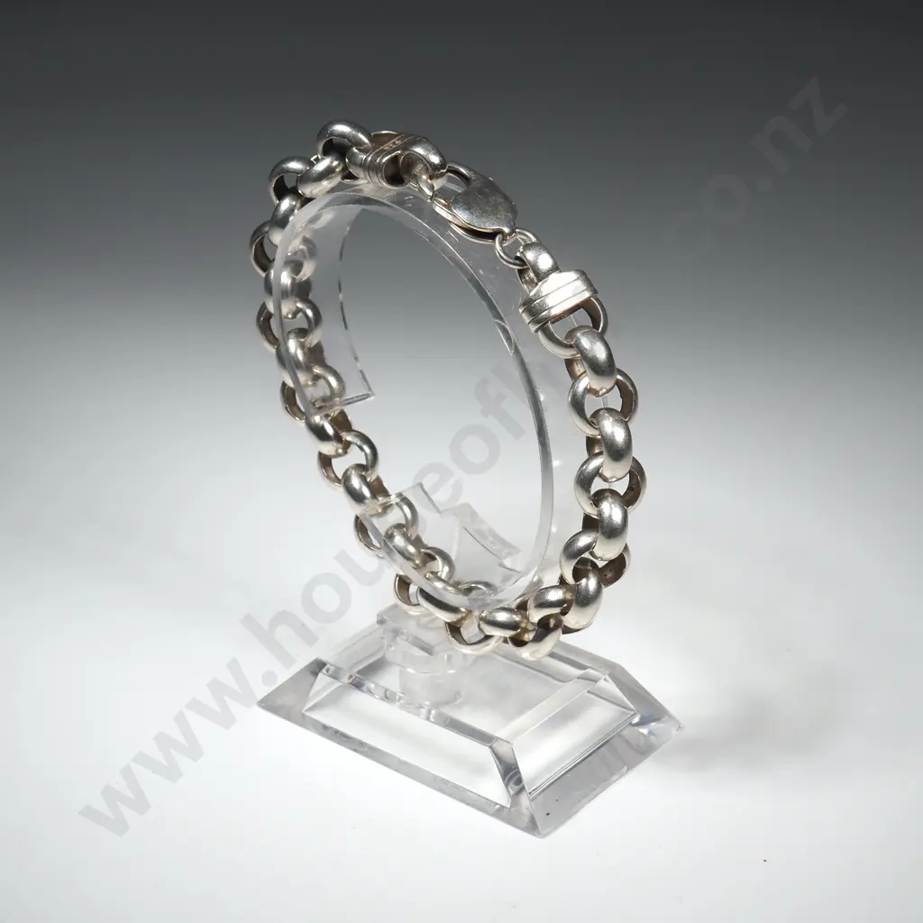 Modern Sterling Silver Belcher Link Bracelet Image 1++