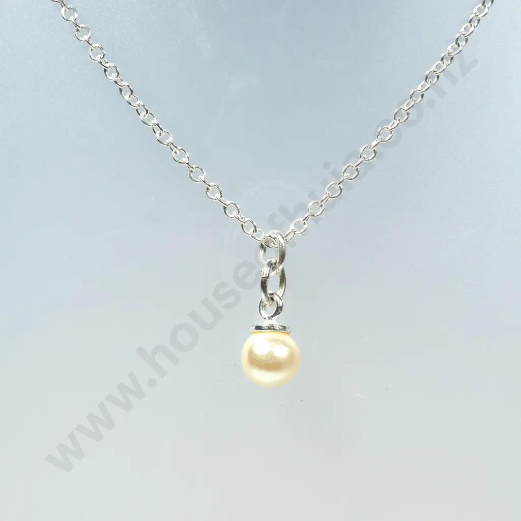 Pearl Pendant On a Sterling Silver Chain Image 1++