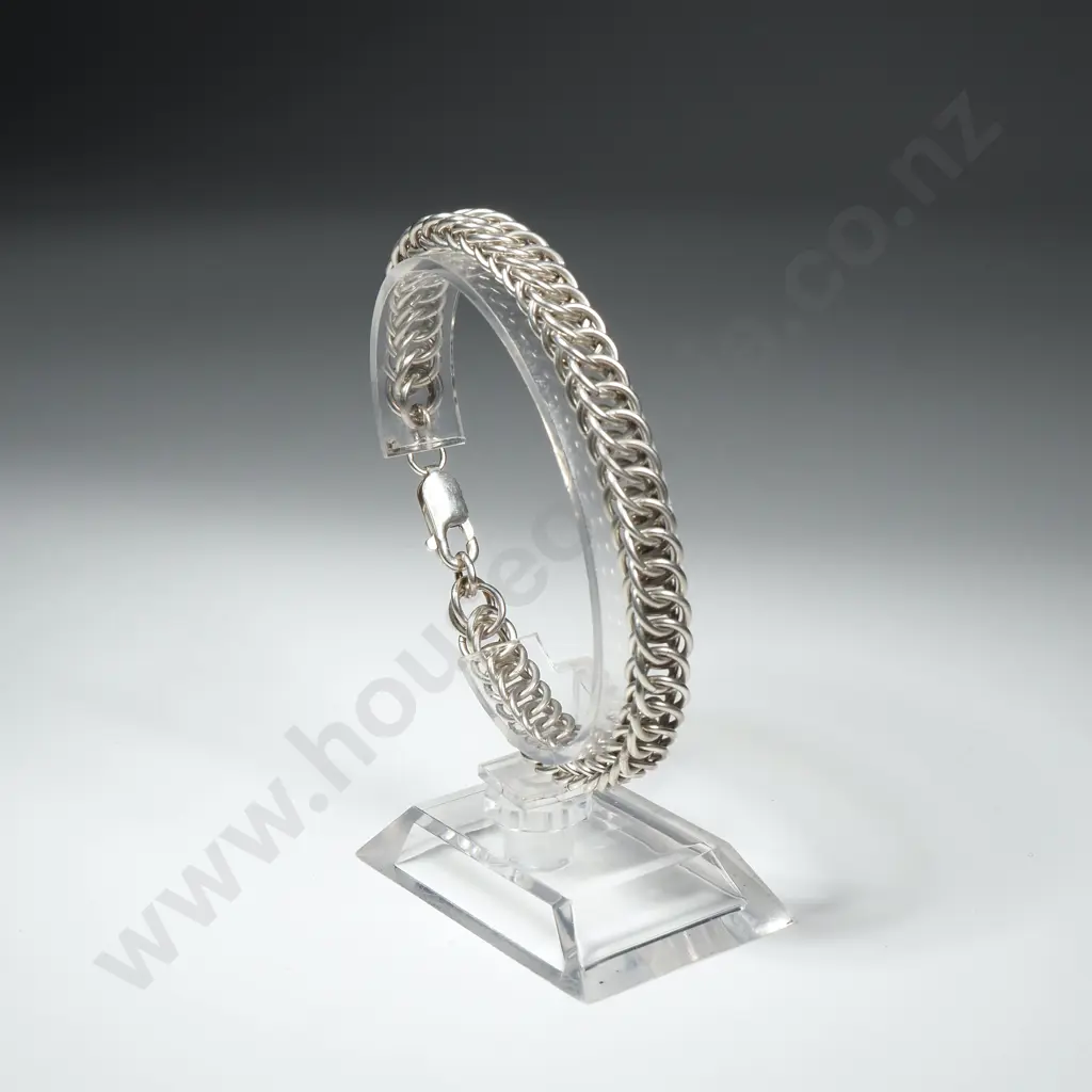 Modern Heavy Sterling Silver Fancy Bracelet Image 1++