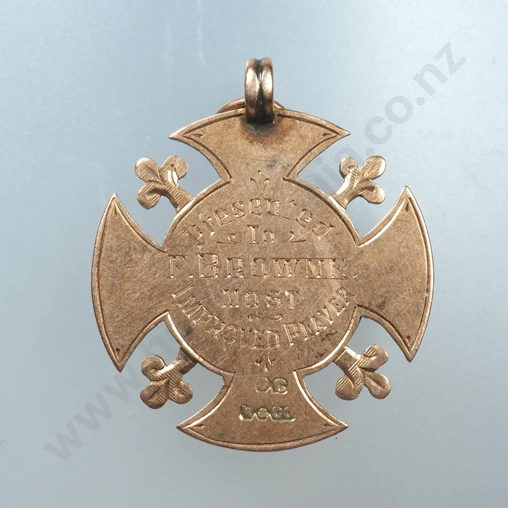 9ct Rose Gold Fob Medal Image 1++