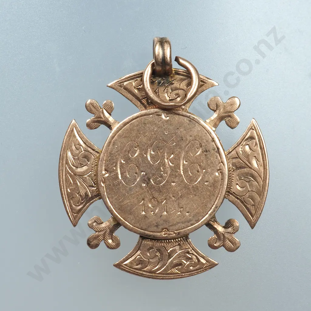 9ct Rose Gold Fob Medal Image 1++