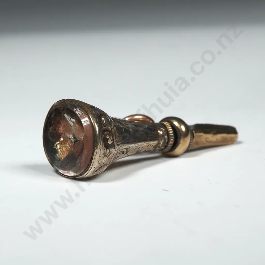 Antique Rolled Gold Pocket Watch Key Pendant Image 1++